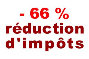 Bénéficiez d'une réduction d'impôts jusqu'à 66% Bénéficiez d'une réduction d'impôts jusqu'à 66%